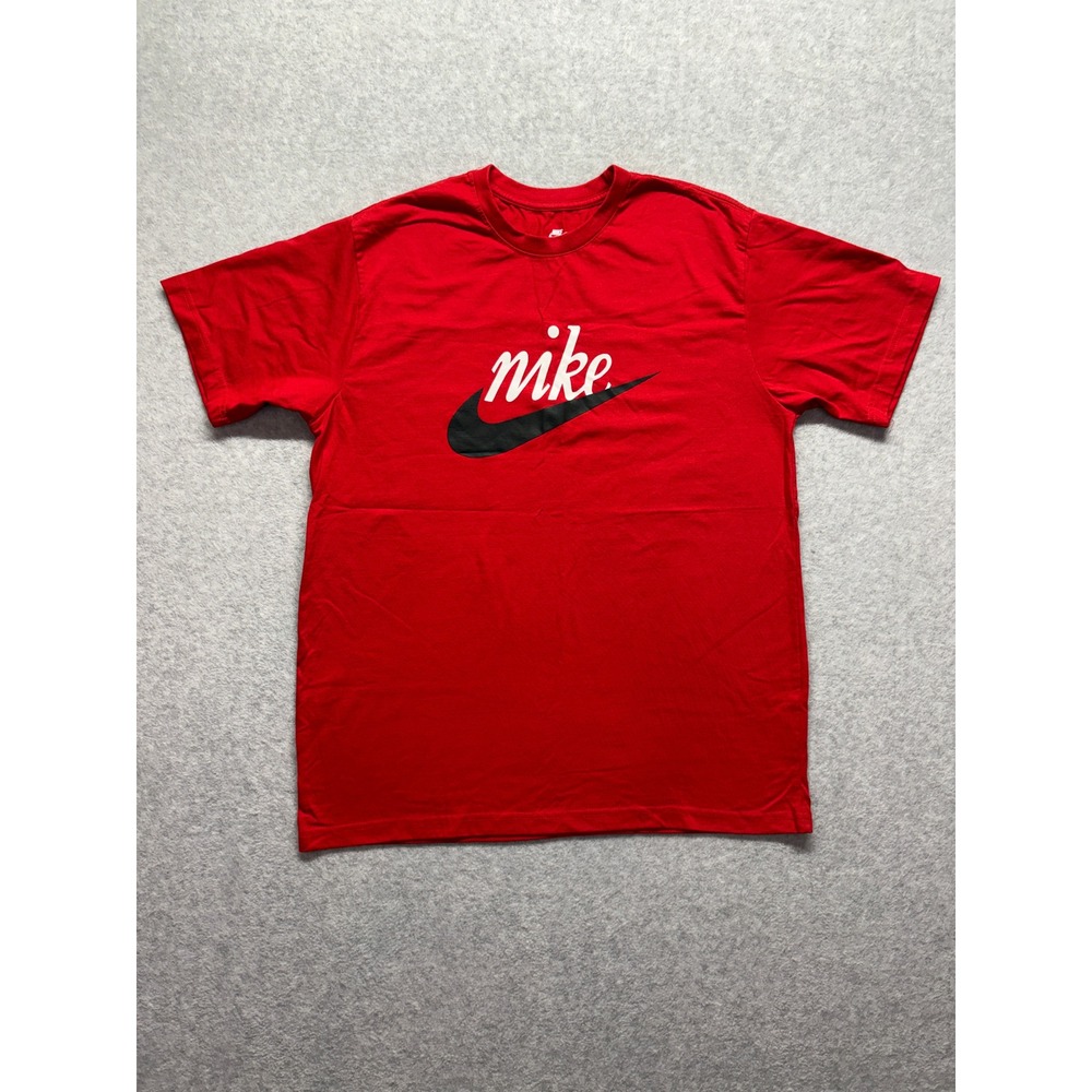 Nike Sportswear Script Swoosh Logo T-Shirt Red Mens XL DZ3279-657